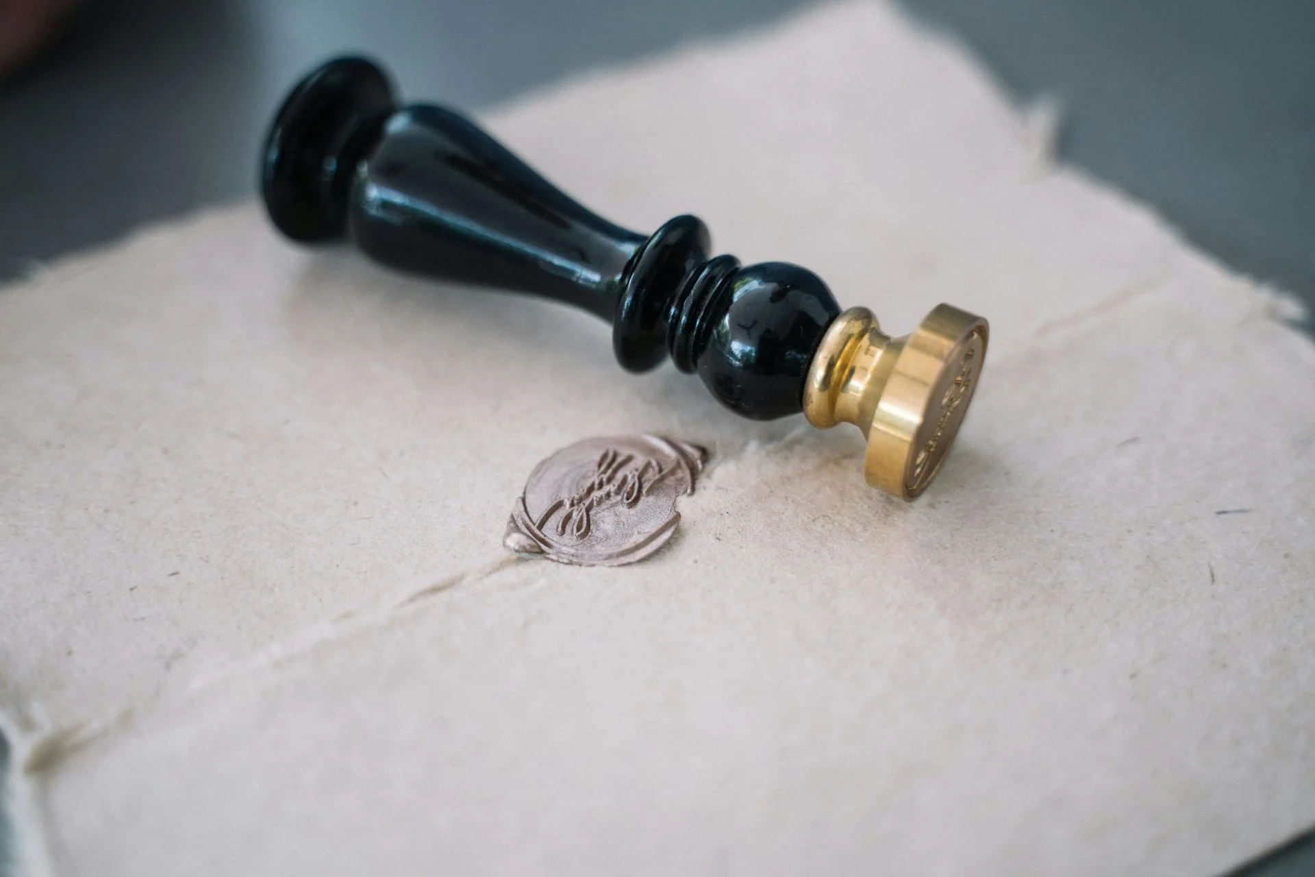 Official seal and stamped document for apostille or notarization