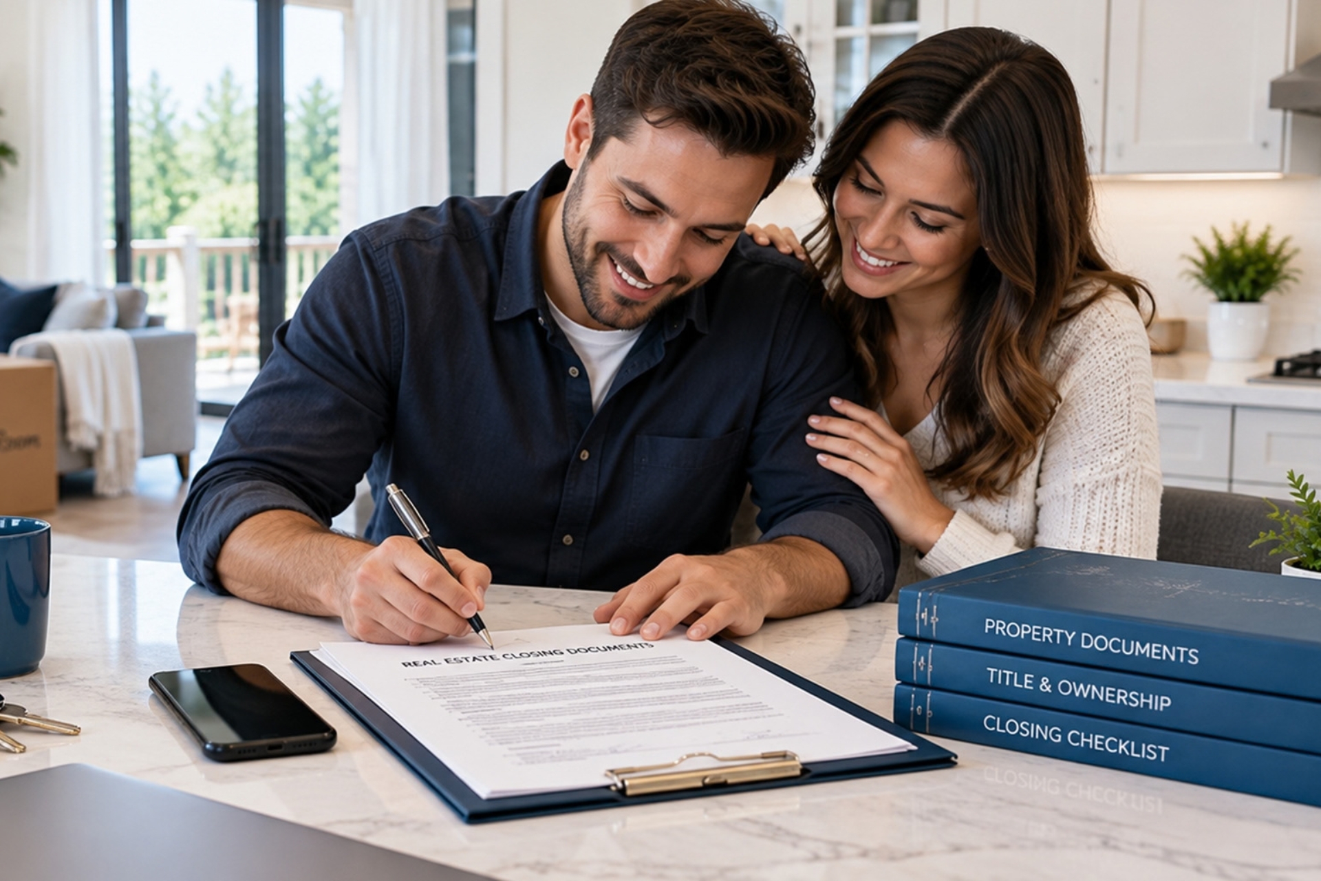 Homeowners Signing Real Estate Closing Package